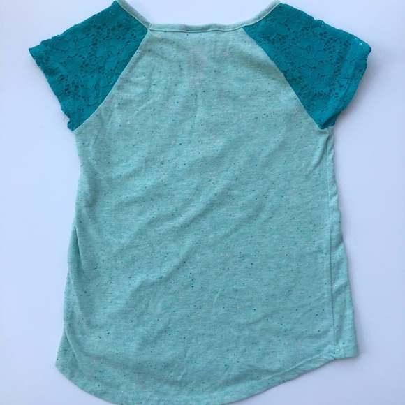 Kids girls T shirt color green/blue size 7/8 M - Picture 4 of 5